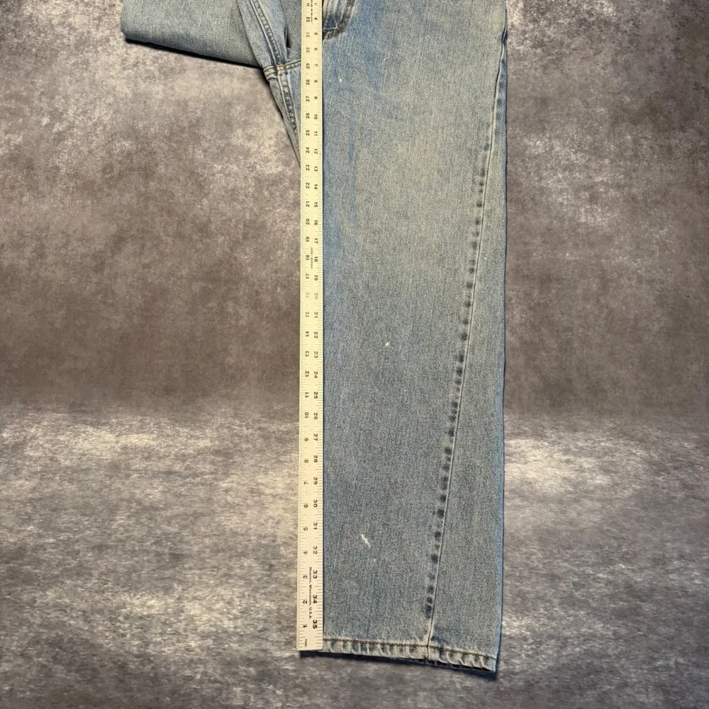 Levi 505 Regular Fit Mens Light Wash Denim Jeans Blue 36‎ x 30 Distressed Paint